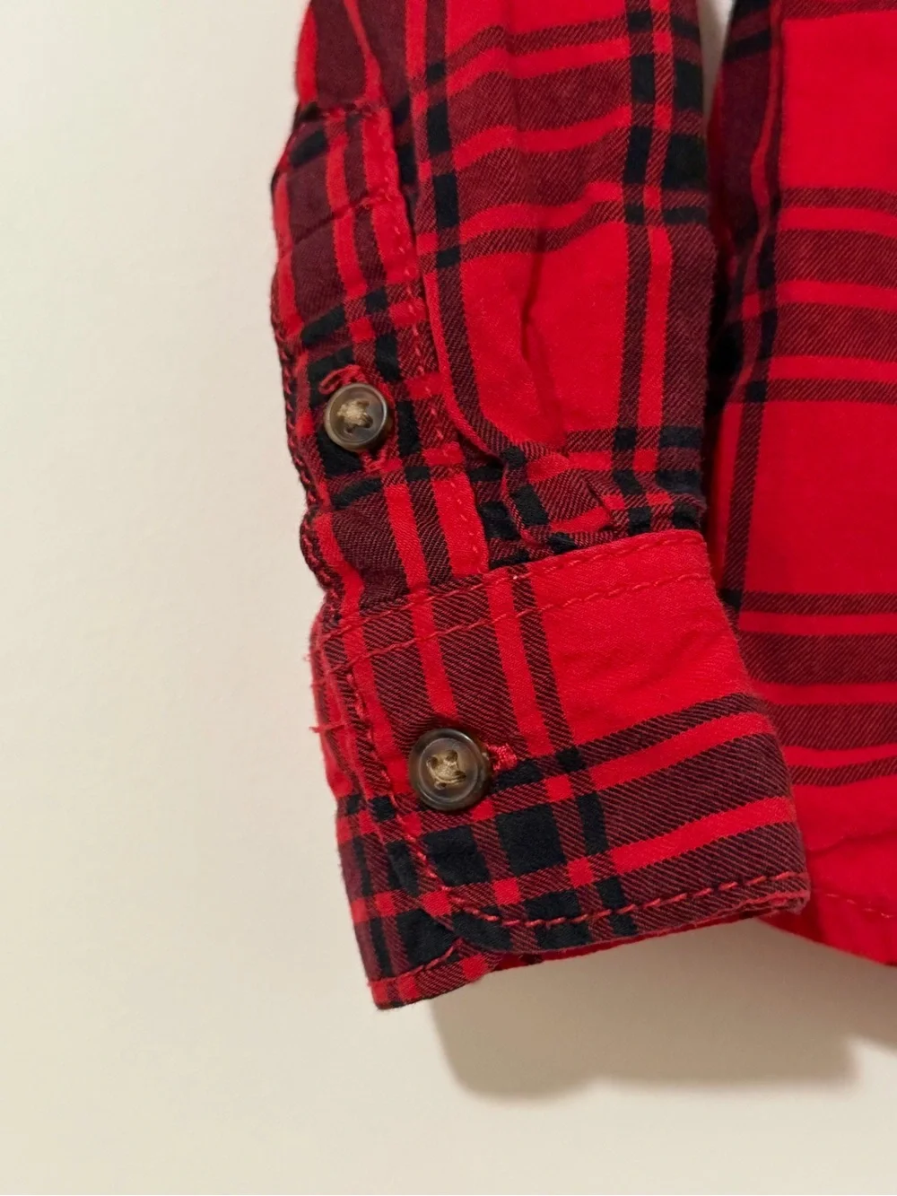 Carter's Red and Black Plaid Button-Down Shirt